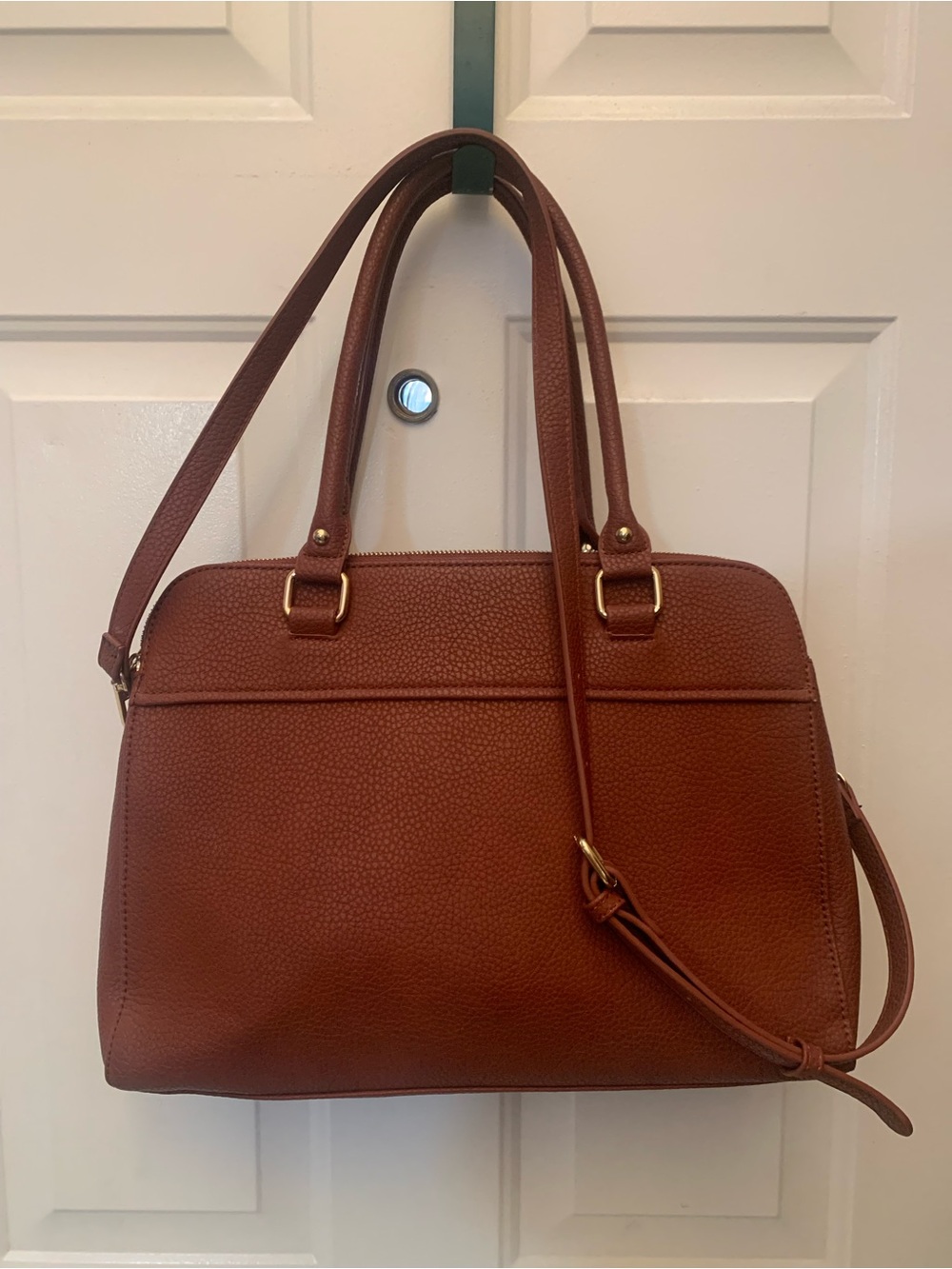 Urban Expressions Chestnut Pebbled Tote with Gold Hardware